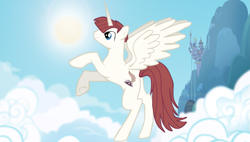 Size: 2191x1245 | Tagged: safe, artist:chowsupr334, imported from derpibooru, oc, oc only, oc:fausticorn, cloud, cloudy, lauren faust, rule 63, sun