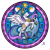 Size: 720x720 | Tagged: safe, artist:akili-amethyst, imported from derpibooru, princess celestia, princess luna, disney, dive to the heart, kingdom hearts, stained glass