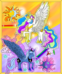 Size: 1269x1521 | Tagged: safe, artist:madnesstheatre, imported from derpibooru, princess celestia, princess luna