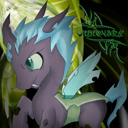 Size: 1024x1024 | Tagged: safe, imported from derpibooru, oc, oc only, changeling, aurus marz, fanfic, fanfic art, visionary