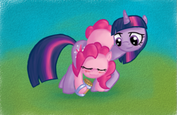 Size: 621x405 | Tagged: safe, artist:qaxis, imported from derpibooru, pinkie pie, twilight sparkle, cider, drunkie pie