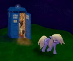 Size: 1000x845 | Tagged: safe, artist:qaxis, imported from derpibooru, derpy hooves, doctor whooves, time turner, earth pony, pegasus, pony, doctor who, female, male, mare, sad, stallion, tardis console room, tardis control room, the doctor