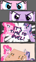 Size: 987x1686 | Tagged: safe, artist:pexpy, imported from derpibooru, pinkie pie, twilight sparkle, yu-gi-oh!