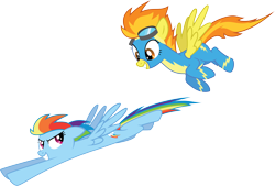 Size: 8423x5694 | Tagged: safe, artist:quanno3, imported from derpibooru, rainbow dash, spitfire, pegasus, pony, absurd resolution, clothes, goggles, show accurate, simple background, transparent background, uniform, wonderbolts uniform