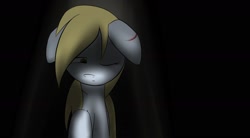 Size: 1960x1080 | Tagged: safe, artist:dshou, imported from derpibooru, derpy hooves, pegasus, pony, female, injured, mare, sad, solo