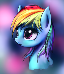 Size: 874x1006 | Tagged: artist needed, source needed, safe, imported from derpibooru, rainbow dash, pony, bust, female, portrait, profile, solo