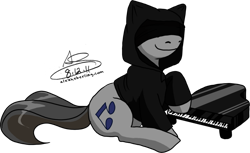 Size: 800x488 | Tagged: safe, artist:alex-heberling, imported from derpibooru, earth pony, pony, male, musical instrument, piano, ponified, simple background, solo, stallion, tgwtg, todd in the shadows, transparent background