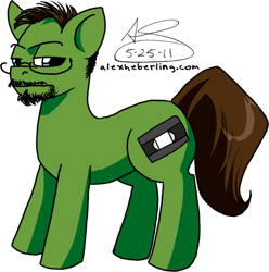 Size: 800x808 | Tagged: safe, artist:alex-heberling, imported from derpibooru, cinema snob, glasses, ponified, tgwtg