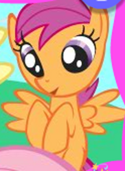 Size: 400x548 | Tagged: safe, imported from derpibooru, scootaloo, pony, adventures in ponyville, derp, female, quality, solo