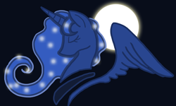 Size: 900x540 | Tagged: safe, artist:yuzukimadoko, imported from derpibooru, princess luna, pony, bust, eyes closed, female, profile, solo