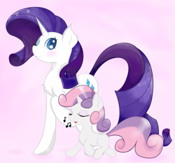 Size: 845x787 | Tagged: safe, artist:joemasterpencil, imported from derpibooru, rarity, sweetie belle, pony, unicorn, chest fluff, duo, duo female, female, filly, mare, simple background, singing, sisters, white background