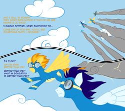 Size: 2200x1944 | Tagged: safe, artist:taharon, imported from derpibooru, misty fly, soarin', spitfire, comic:the wonderbolts, comic, wonderbolts