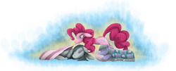 Size: 6265x2542 | Tagged: safe, artist:hewison, imported from derpibooru, limestone pie, marble pie, pinkie pie, pony, duo, pie sisters, sisters