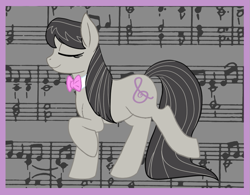 Size: 861x671 | Tagged: safe, artist:zombiethegreat, imported from derpibooru, octavia melody, pony, eyes closed, female, sheet music, solo