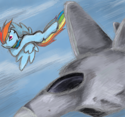 Size: 2124x1985 | Tagged: safe, artist:hewison, imported from derpibooru, rainbow dash, pegasus, pony, awesome, f-22 raptor, female, flying, jet, jet fighter, lockheed corporation, mare, plane, solo, wings