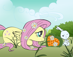 Size: 1391x1086 | Tagged: safe, artist:rumikoholic, imported from derpibooru, angel bunny, fluttershy, angelshy, female, male, shipping, straight, valentine