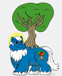 Size: 1024x1236 | Tagged: safe, artist:tricornking, imported from derpibooru, fluffy pony, christianity, fluffy pony original art, god, godfluffy, ponified, religious, tree of life, yahweh