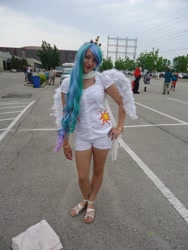 Size: 3240x4320 | Tagged: artist needed, safe, artist:artisticangel17, artist:naruhinafanatic, imported from derpibooru, princess celestia, human, anime north, anime north 2012, clothes, cosplay, cutie mark on clothes, irl, irl human, photo, shorts