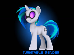 Size: 900x675 | Tagged: safe, artist:hashbro, imported from derpibooru, dj pon-3, vinyl scratch, pony, 3d, female, solo