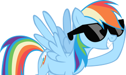 Size: 3748x2232 | Tagged: safe, artist:emkay-mlp, imported from derpibooru, rainbow dash, pegasus, pony, female, high res, mare, simple background, solo, sunglasses, transparent background, vector