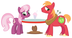 Size: 2999x1587 | Tagged: safe, artist:jackofmosttrades, imported from derpibooru, big macintosh, cheerilee, earth pony, pony, cheerimac, male, shipping, simple background, stallion, straight, transparent background, vector