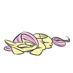 Size: 500x500 | Tagged: safe, artist:atmoatatpart3randomstarwarstitle, imported from derpibooru, fluttershy, pegasus, pony, eyes closed, female, folded wings, mare, prone, simple background, sleeping, solo, white background, wings