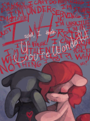 Size: 893x1200 | Tagged: dead source, safe, artist:dhui, imported from derpibooru, pinkie pie, earth pony, ask tired pie, animated, crying, disembodied thoughts, female, floppy ears