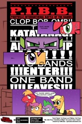 Size: 925x1400 | Tagged: safe, artist:vjmorales, imported from derpibooru, applejack, big macintosh, scootaloo, spike, earth pony, pony, comic, crossover, male, parody, scott pilgrim vs the world, stallion