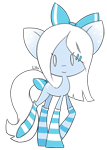 Size: 107x150 | Tagged: safe, artist:lillynya, imported from derpibooru, oc, oc only, pony, animated, bow, clothes, hair bow, simple background, socks, solo, striped socks, tail, tail bow, transparent background