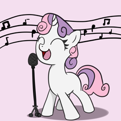 Size: 4000x4000 | Tagged: safe, artist:icy-spy, imported from derpibooru, sweetie belle, microphone, singing