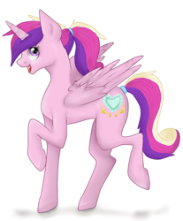 Size: 600x726 | Tagged: safe, artist:lordarlo, imported from derpibooru, princess cadance, alicorn, pony, female, ponytail, solo