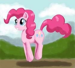 Size: 900x811 | Tagged: safe, artist:mel-rosey, imported from derpibooru, pinkie pie, pony, female, hopping, solo