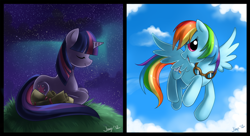 Size: 1000x542 | Tagged: safe, artist:jiayi, imported from derpibooru, rainbow dash, twilight sparkle