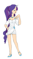 Size: 452x808 | Tagged: safe, artist:zoe-productions, imported from derpibooru, rarity, human, clothes, female, horned humanization, humanized, simple background, solo, transparent background