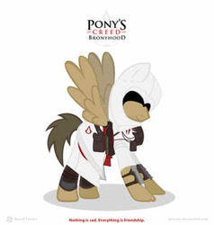 Size: 300x315 | Tagged: safe, artist:anowia, imported from derpibooru, pegasus, pony, assassin's creed, ponified