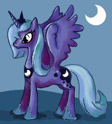 Size: 449x500 | Tagged: safe, artist:evol-ua, imported from derpibooru, princess luna, alicorn, pony, female, mare, moon, s1 luna, solo