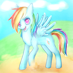 Size: 1000x1000 | Tagged: safe, artist:smoshen, imported from derpibooru, rainbow dash, pony, female, solo