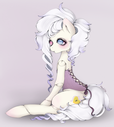 Size: 808x900 | Tagged: safe, artist:maxiria, imported from derpibooru, oc, oc only, earth pony, pony, clothes, corset, doll, heterochromia