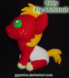 Size: 900x1011 | Tagged: safe, artist:gypmina, imported from derpibooru, big macintosh, pony, baby, baby macintosh, baby pony, baby pony plushies, diaper, diapered plushie, doll, foal, irl, photo, plushie, toy