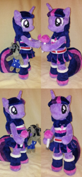 Size: 354x766 | Tagged: safe, artist:agatrix, imported from derpibooru, smarty pants, twilight sparkle, pony, anthro plushie, bipedal, irl, lollipop chainsaw, photo, plushie