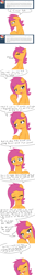 Size: 800x6328 | Tagged: safe, artist:jake heritagu, imported from derpibooru, scootaloo, pony, ask pregnant scootaloo, comic, crying, feels, pregnant, pregnant scootaloo, scootaleukemia, teen pregnancy
