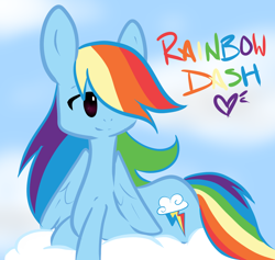 Size: 1610x1529 | Tagged: safe, artist:missmitsuki6034, imported from derpibooru, rainbow dash, cloud