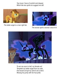 Size: 588x736 | Tagged: safe, imported from derpibooru, braeburn, nightmare moon, shakespeare, william shakespeare