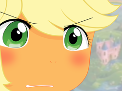 Size: 2675x2009 | Tagged: safe, artist:yuki endo, imported from derpibooru, applejack, anthro, ambiguous facial structure, face, female, g1, gununu, high res, meme, reaction image, solo