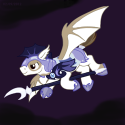 Size: 500x500 | Tagged: safe, artist:haretrinity, imported from derpibooru, pipsqueak, bat pony, pony, adult, male, night guard, older, royal guard, solo