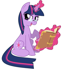 Size: 808x902 | Tagged: safe, artist:marydrawsxanimash, imported from derpibooru, twilight sparkle, pony, unicorn, book, female, glasses, looking at you, magic, mare, open mouth, raised hoof, simple background, sitting, smiling, telekinesis, transparent background