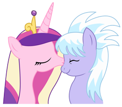 Size: 1050x922 | Tagged: safe, artist:meline134, imported from derpibooru, cloudchaser, princess cadance, cadancechaser, female, kissing, lesbian, shipping, simple background, transparent background