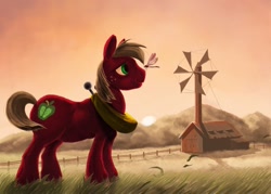 Size: 1400x1000 | Tagged: safe, artist:changeunism, imported from derpibooru, big macintosh, dragonfly, earth pony, pony, male, scenery, solo, stallion