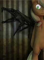 Size: 2550x3509 | Tagged: safe, artist:lonelycross, imported from derpibooru, applejack, cyborg, artificial wings, augmented, brush, flapplejack, hammer, high res, mechanical wing, nail, nine inch nails, ruler, screwdriver, tongs, tools, wings, wrench