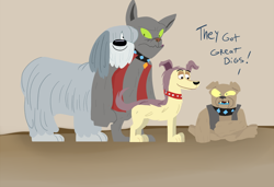 Size: 890x608 | Tagged: safe, artist:klondike, imported from derpibooru, rover, spot, diamond dog, dog, crossover, lucky smarts, niblet, pound puppies